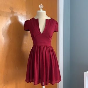 Red Plunging Dress